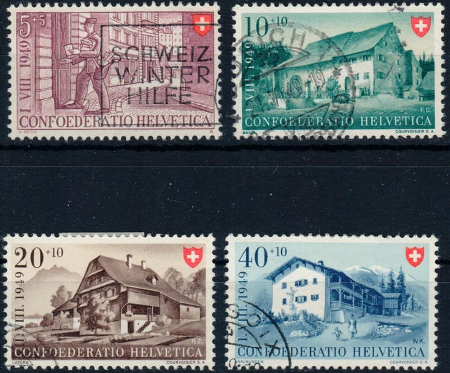 Schweiz 1949 - "Pro Patria" MiNr. 525 bis 528 gestempelt