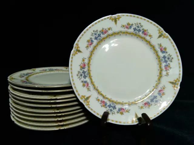 Furstenberg Old Knight-Hood Dessert Plate Brunswick Germany Flower 7.75"D Set 11