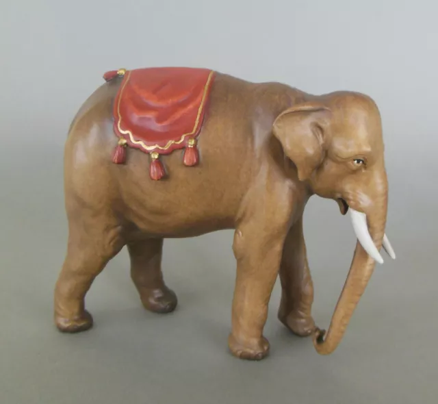 Elefant stehend 12 cm hoch für Krippenfiguren Größe 11 cm Holz bemalt AM N6