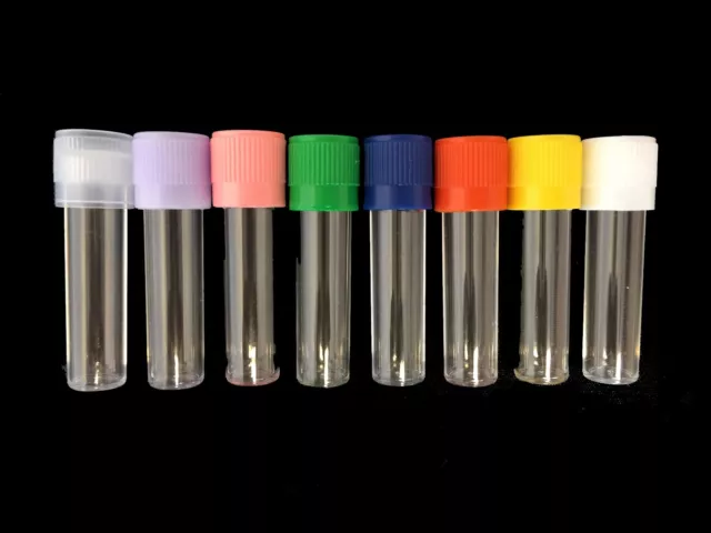 2ml Plastic Test Tube Vials. Overfit Push Cap. Test Tubes Vial and Container 3