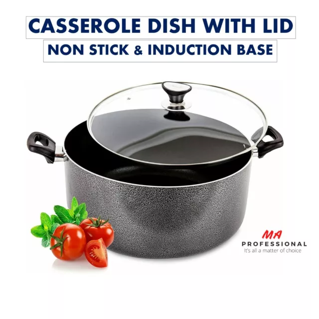 Non-Stick Induction Cast Iron Casserole Dish With Lid Dutch Oven Stock Pot