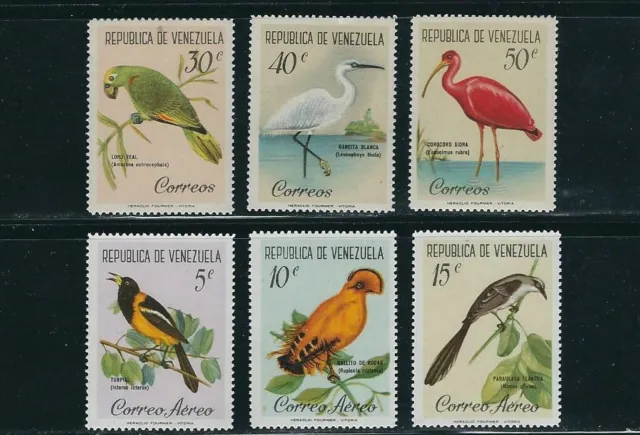 Venezuela 1961 Oiseaux, Perroquet, Egret, Ibis Etc (Sc 798-800, C776-778) VF MNH