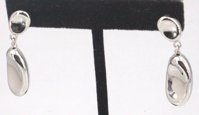 Vicenza Sterlingsilber Ohrringe Drop Dangle Nierenbohnen Nieten Italien signiert V
