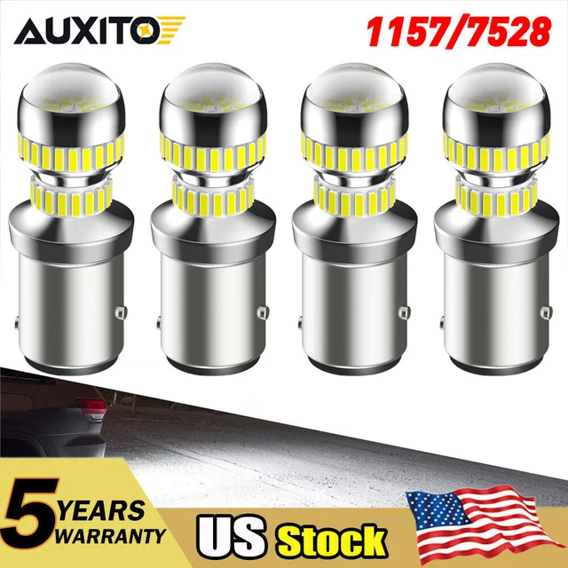 4pc 1157 7528 LED Reverse CANbus Backup Light Super White No Error 360° Beam GUS