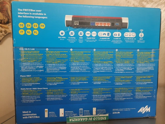 AVM FRITZ Box 7590 MESH WIFI NO BRAND  NUOVO  MODEM ROUTER FIBRA ADSL 2533 Mbit 6