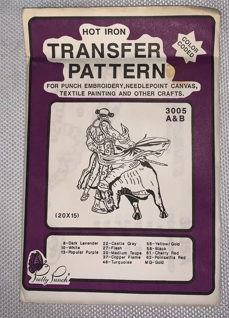 C5 '87 Bonito Patrón De Transferencia Bordado Codificado 3005 Bull Fighter Matador