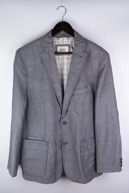 Camel Active Men Blazer Jacket Casual Business Linen Blend Grey size 54