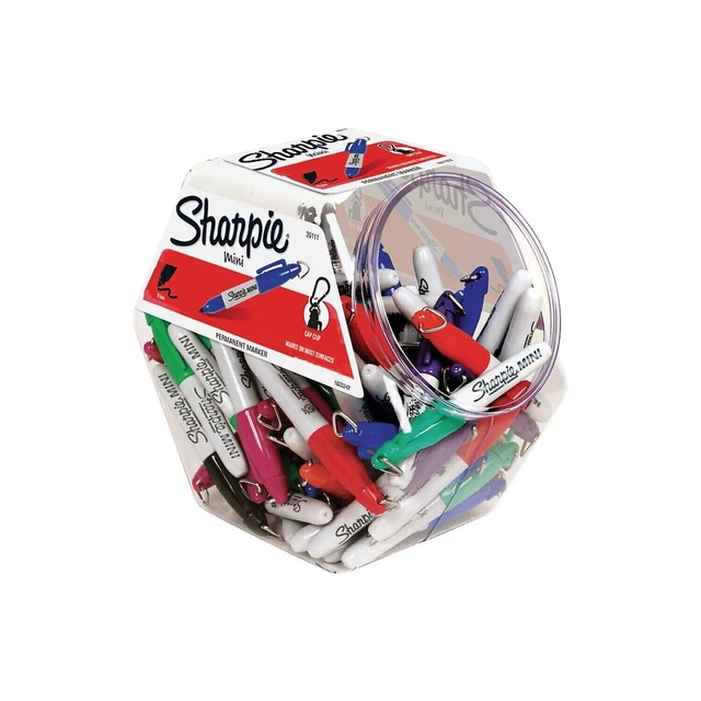 72/pcs Sharpie 35111 Mini Assortment Permanent Markers Fine Point Cap Clip