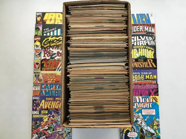 HUGE ALL MARVEL STUFFED SHORT BOX Lot of 200+ Comics - No Dupes - FREE SHIPPING!
