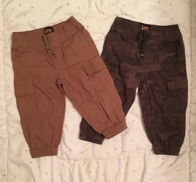 Lee lot de 2 bébés garçons joggers pantalon imprimé camouflage/beige avec poches 18M