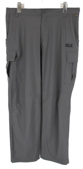 JACK WOLFSKIN UV Shield Comfort fit Trousers Men's W35/L32 Zip Trekking Grey