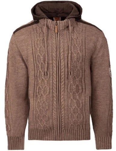 Maddox Uomo Cercare Cardigan " Waidsee " con Cappuccio Braun