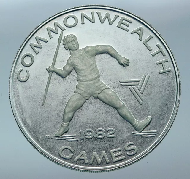 1982 SAMOA UK British COMMONWEALTH GAMES Old Proof Silver $10 Tala Coin i85546