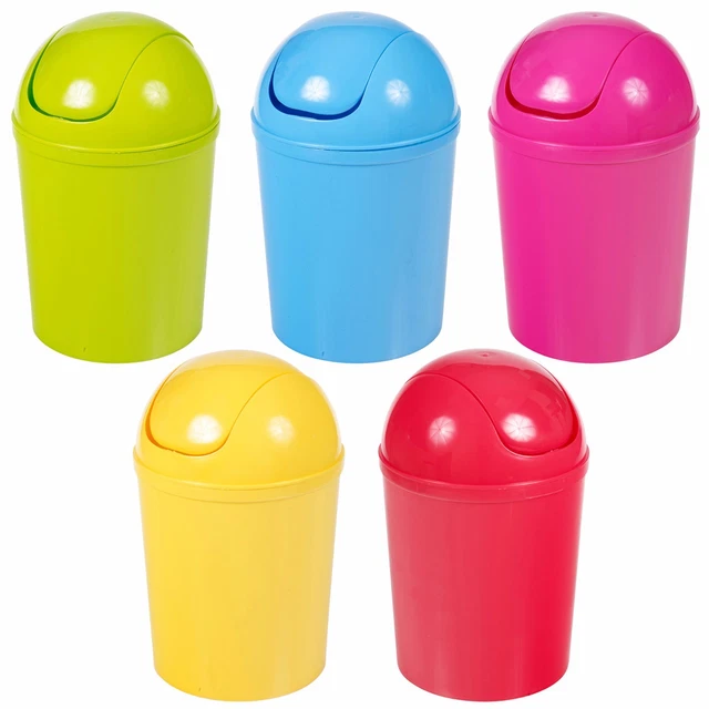 PLASTIC 5 LITER Swing Operated Waste Dustbin Rubbish Garbage Bin