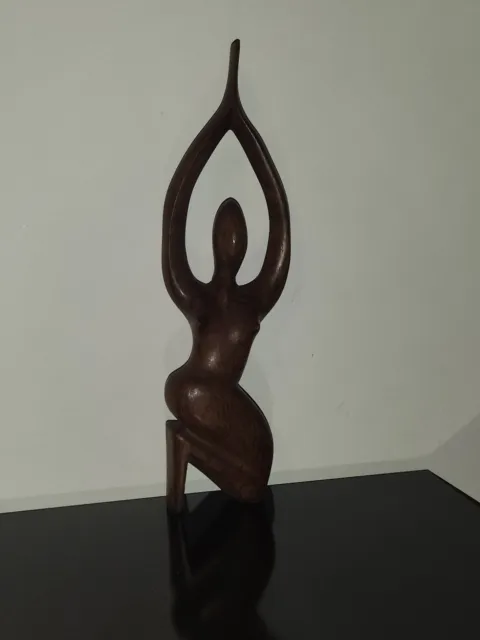 Statut Figurine En Bois Danseuse Africaine Teck