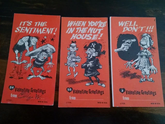 Vintage 1961 Topps Giants funny Valentine's  cards non sports