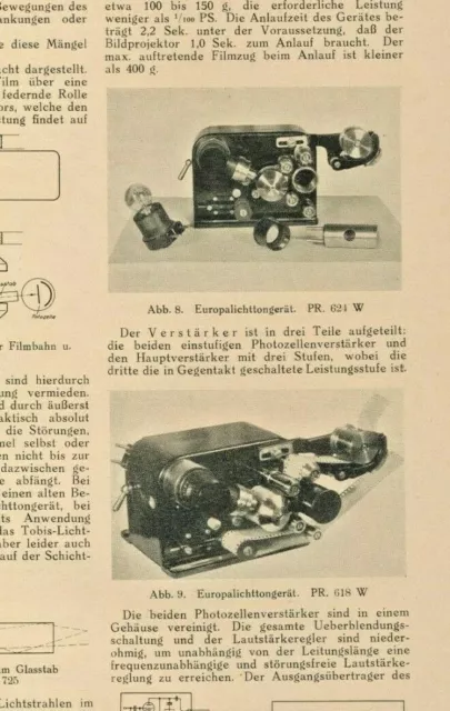 "TEMPOPHOT Belichtungsmesser EUROPA Licht-Tongerät" 1935 Report in" KINOTechnik" 3