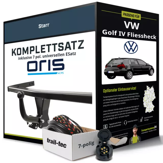 Anhängerkupplung ORIS starr für VW Golf IV Fliessheck +E-Satz NEU AHK