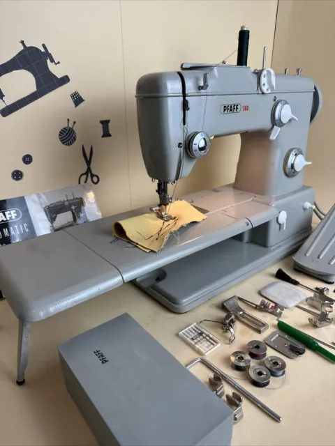 60W Nähmaschine PFAFF 360 AUTOMATIC Näht Leder Jeans Sahnetorte Generalüberholt