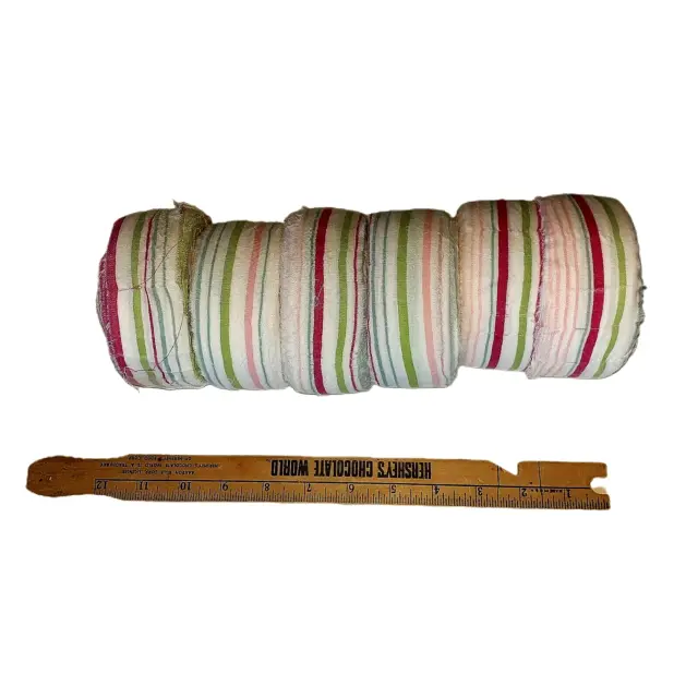 6 rollos alfombra rosa verde trapo hilo de tela Amish trapo trenzado ganchillo 1,6# 1" de ancho
