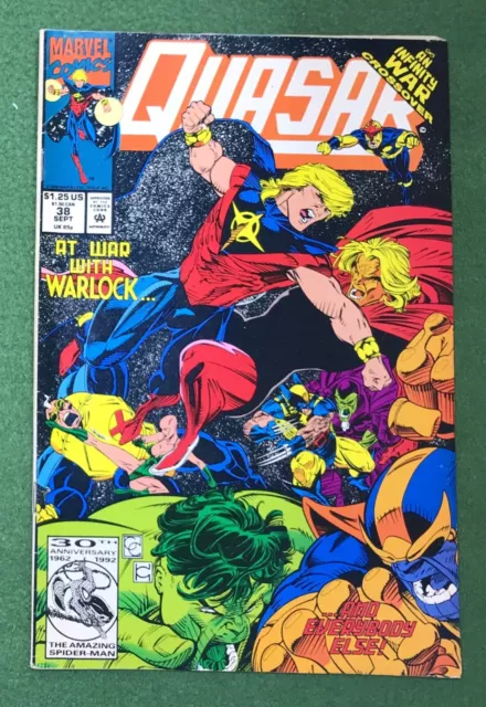 Quasar #38 Marvel Comics Copper Age INFINITY WAR THANOS space hero vf