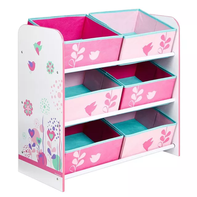 Flowers And Birds 6 Bin Storage Unit By Worlds Apart Kids Bedroom Storage New