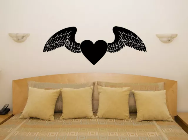 Heart Angel Wings Love Bedroom Living Room Dining Decal Wall Art Sticker Picture