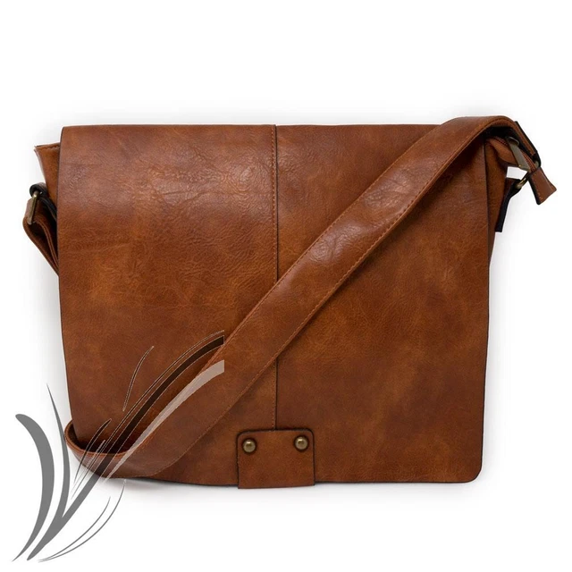 BORSA UOMO TRACOLLA color cuoio postino Messenger da lavoro per