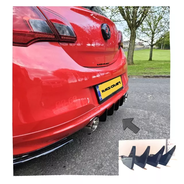 FOR Vauxhall Corsa E LIMITED EDITI DIFFUSER FINS, Corsa E diffuser fins/ E SRI