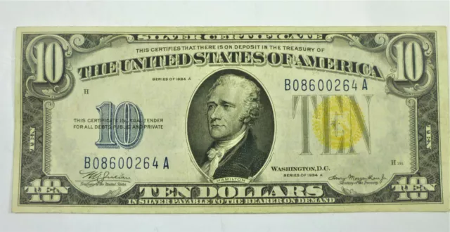 Series 1934 A $10 North Africa Silver Certificate High Grade!!!