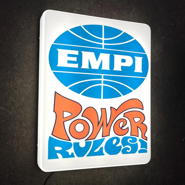 EMPI RULES LED Illuminated Light Up Box Garage Sign Automobilia ...