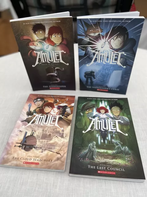 Amulet Lot of 4 1, 2, 3, 4 Graphic Novels Kazu Kibuishi Trade PB VG+ FREE S/H