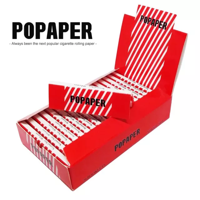 POPAPER 1 Box 1.0" Classic Red 70mm Cigarette Tobacco Rolling Papers 20 Booklets
