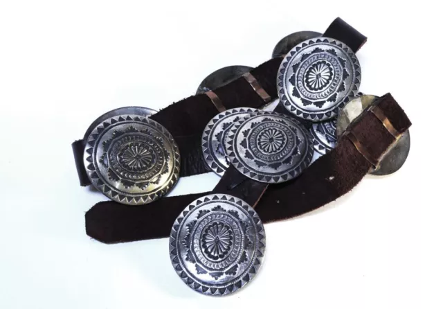 Navajo Sterling Silver Concho Belt by Leonard Maloney Navajo Sterling Silver Concho Belt by Leonard Maloney