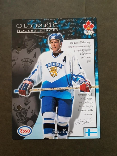 Saku Koivu Team Finland  1988 Olympics From Esso Imperial Oil , Nhlpa