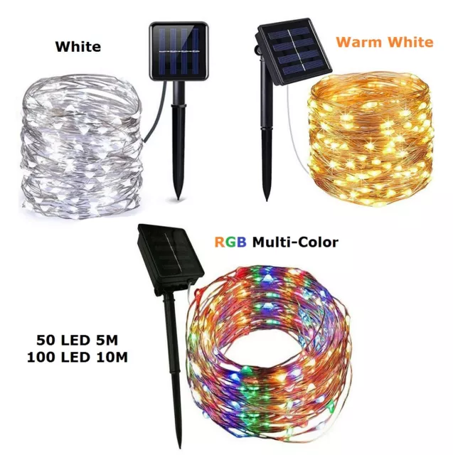 Outdoor Waterproof Copper Wire Solar String Lights LED Garden Xmas Party Decor