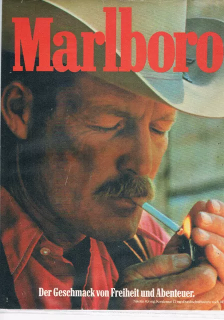 Marlboro Werbeanzeige Werbung Marlboro mit Cowboy #6 NG