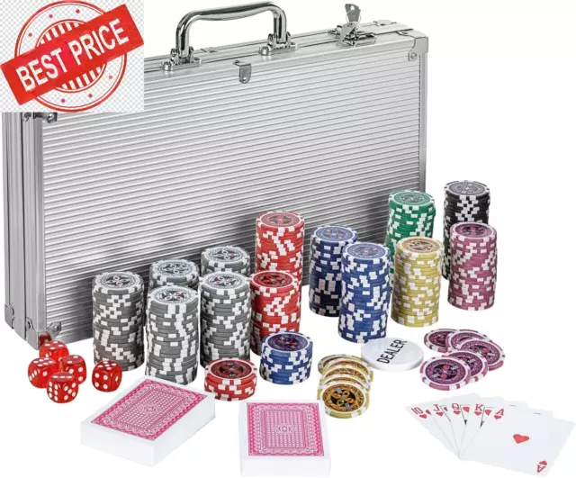 GAMES PLANET Pokerkoffer Mit 300 Laser-Chips, Silver/Gold/Black Edition - Auswah