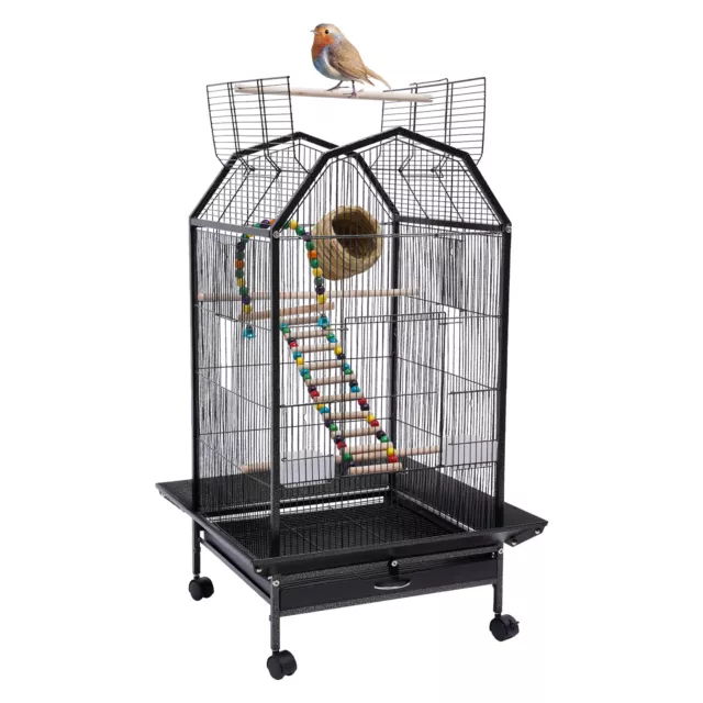 Bird Cage Play Top Bird Parrot Finch Cage Macaw Cockatoo 5 Doors Pet Supplies