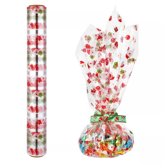 Santa Claus Cello Roll - 2.5 Mil Thick Clear Gift Paper (3000x40cm)-LJ