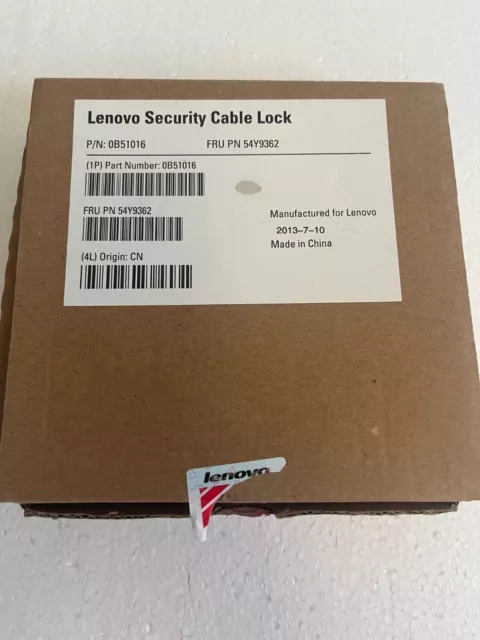 Lenovo laptop security lock, P/N 0B51016 FRU P/N 54Y9362