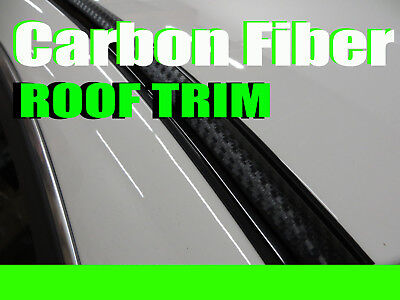 forMERCEDES 2002-2012 2pc 3D BLACK CARBON FIBER ROOF TOP TRIM MOLDING KIT 1" (7)