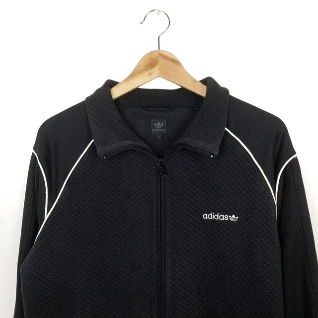 Felpa Adidas Originals piccolo logo nero cerniera completa - Taglia uomo M