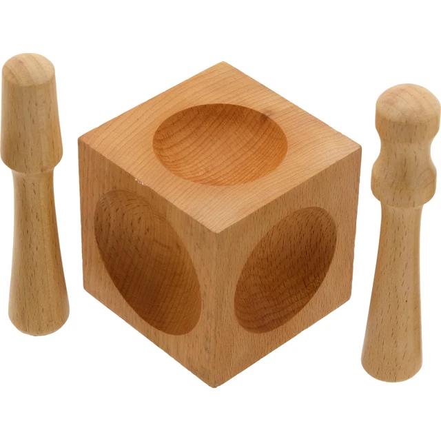 Juego de 2 1/4" bloques de formación de humectación de madera 2 punzones de madera dura herramienta de joyería