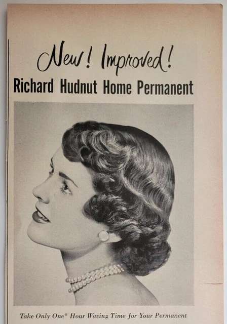 Richard Hudnut Home Permanent Hair Women Original 1940s Print Ad ~6x14"