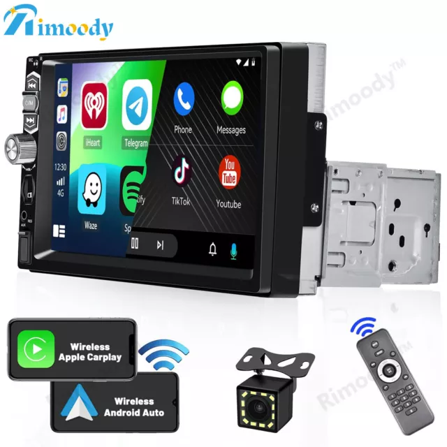 7" Single 1DIN Autoradio Apple CarPlay Navi FM Bluetooth USB TouchScreen +Kamera