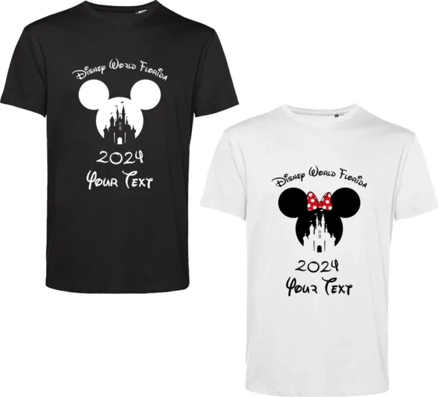 Personalised Disney World Florida 2024 T Shirt Mickey Minnie Mouse Festive Top