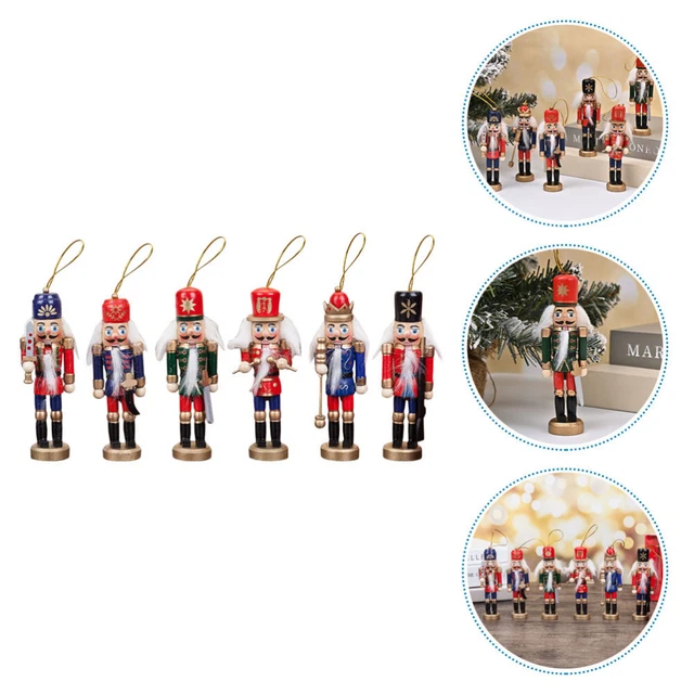 6 pz ciondoli soldato noce di Natale doppio uso burattini schiaccianoci ornamenti desktop