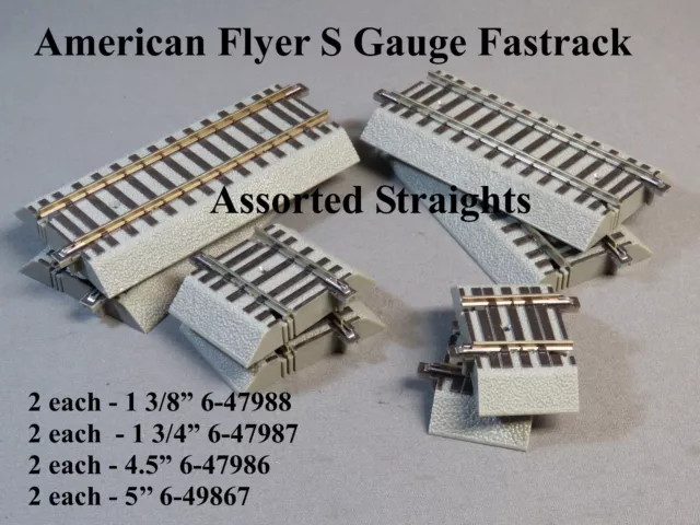 Lionel American Flyer  Assorted Straight Track S Gauge 6-47988 47987 47986 49867