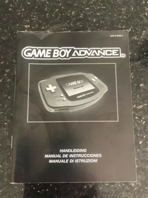 Notice , mode d'emploi console  Game boy advance .